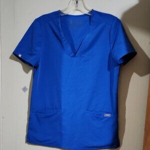 Figs Royal Blue V-Neck Scrub Top Used Good Conditons Size XS